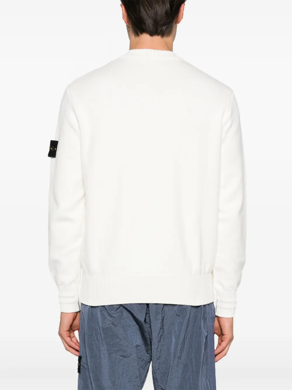 Shop Stone Island Compass-badge Sweater In White