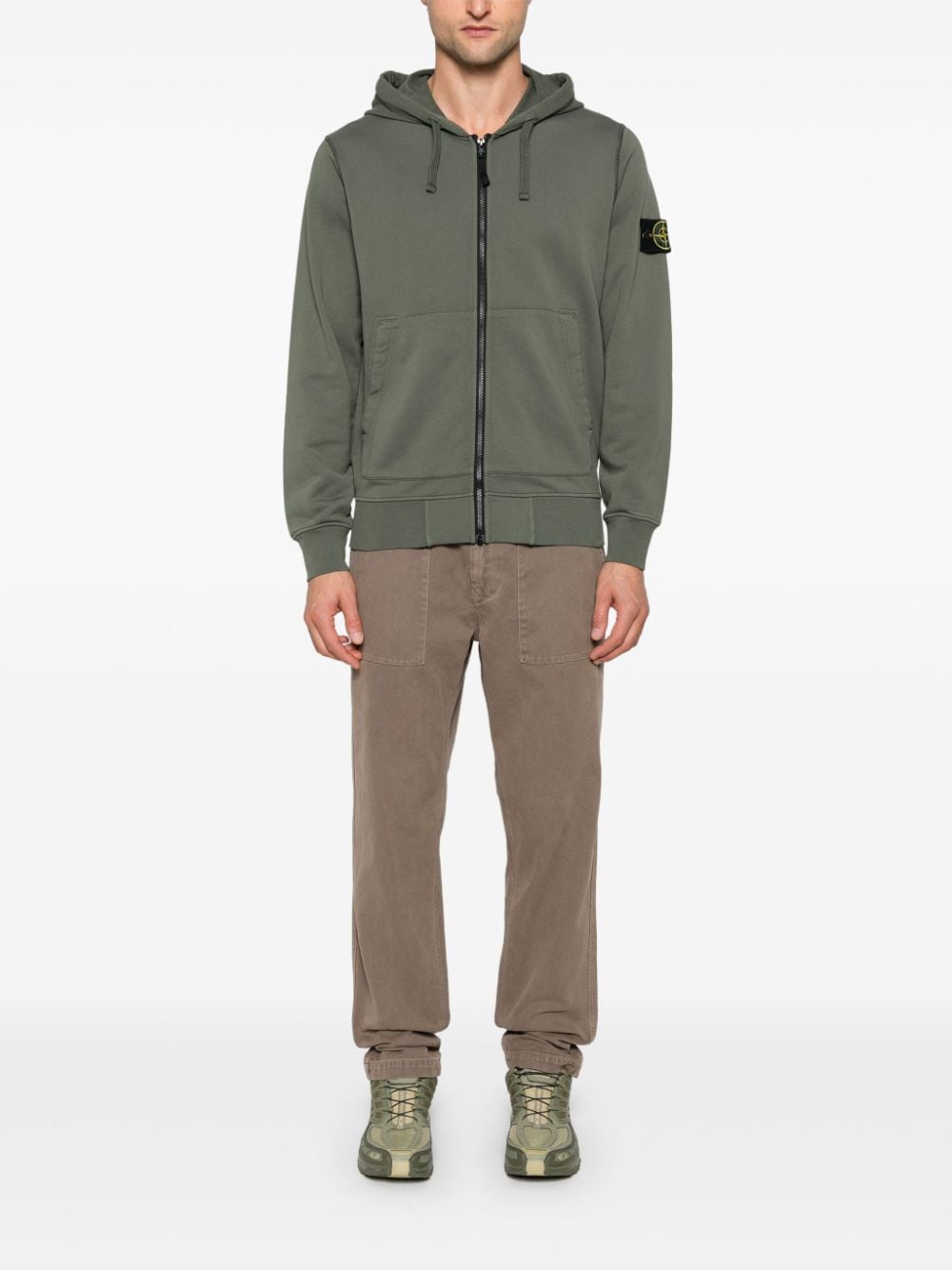 Stone Island Hoodie met Compass-logopatch Groen