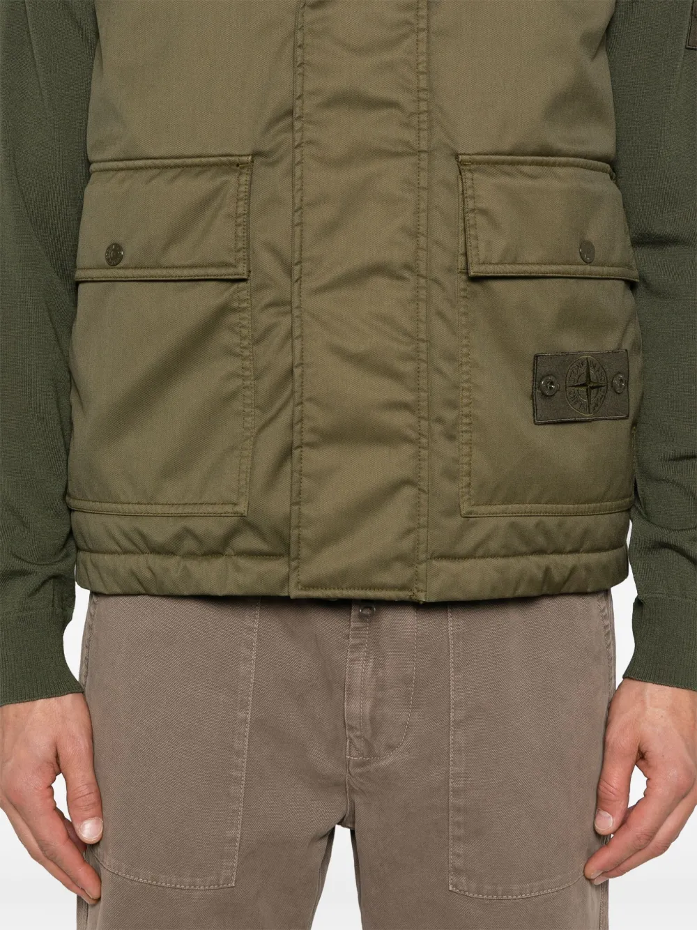 Stone Island Gilet met Compass-logopatch Groen