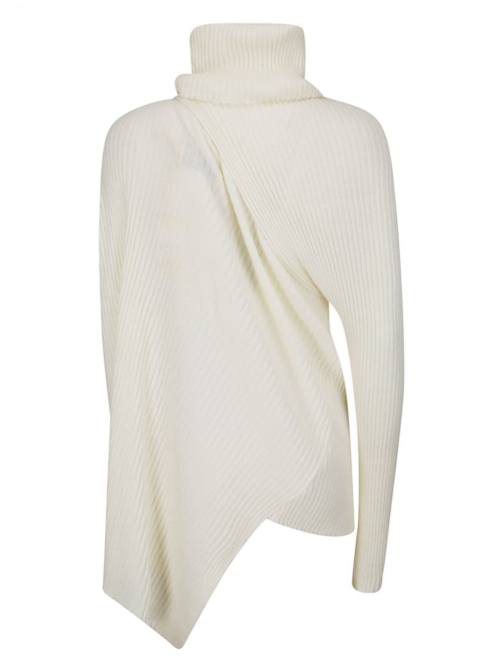 Marques'Almeida draped high neck sweater - Wit