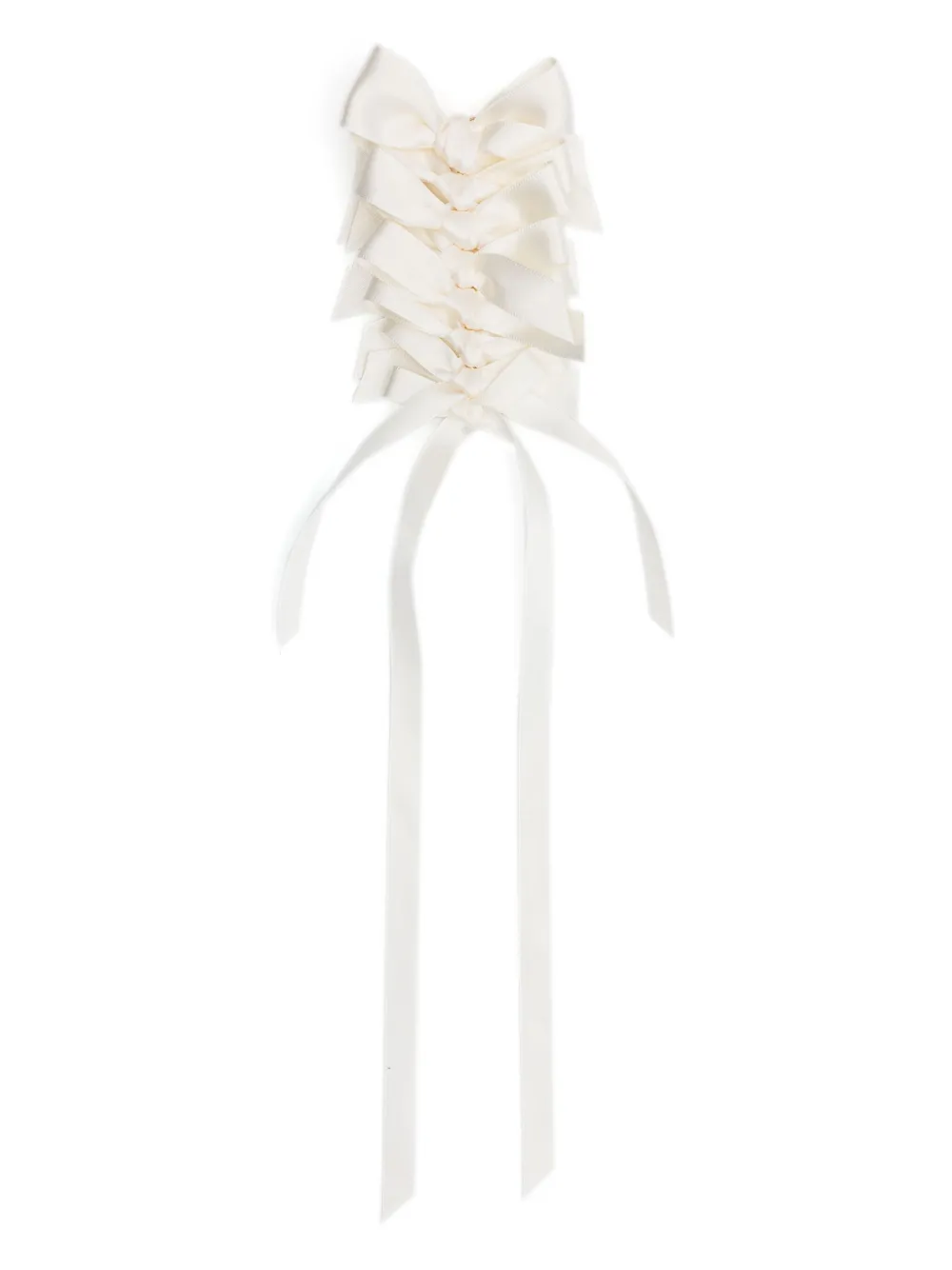 Simone Rocha Long Rosette Bow Brooch In 白色