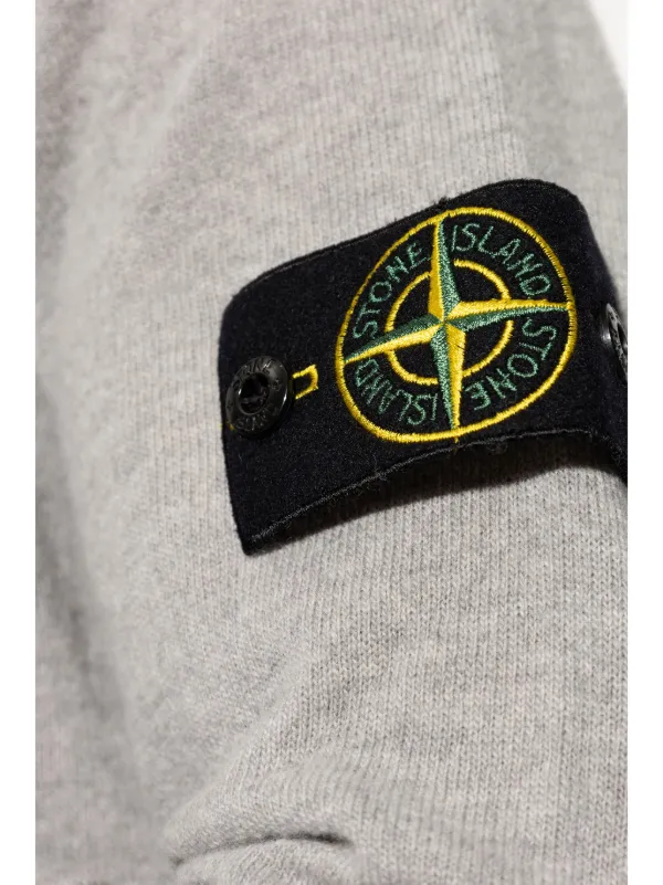 Stone Island Compass badge Sweater Grey FARFETCH UK