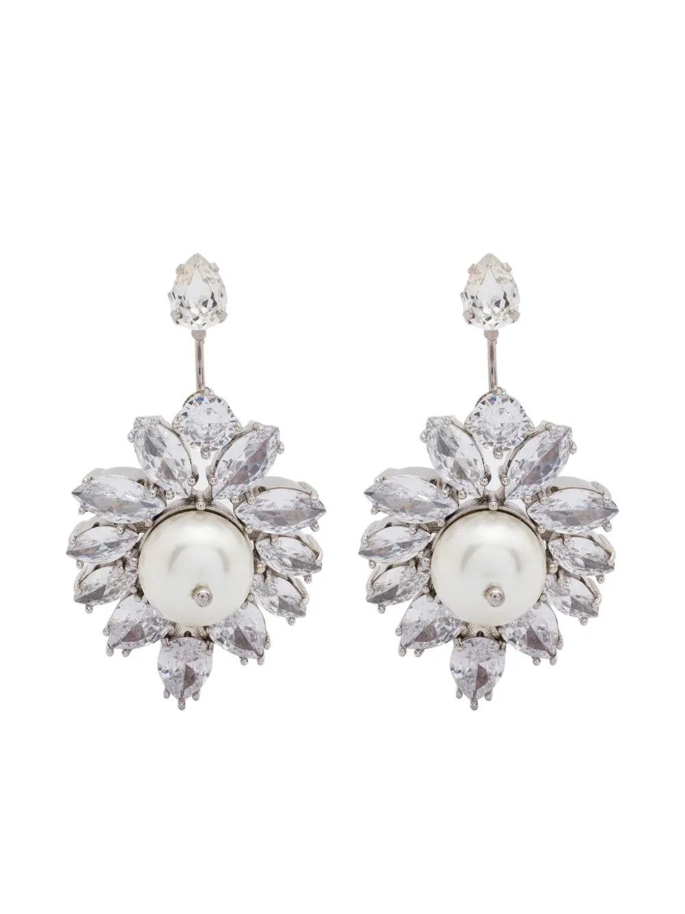Simone Rocha Double Ended Crystal Crest earrings | Silver | Image 1