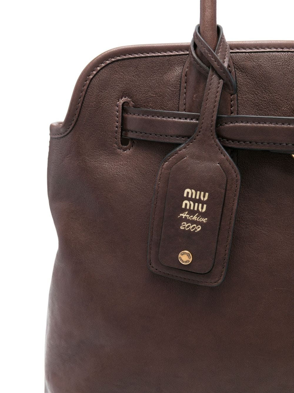 Shop Miu Miu Aventure Tote Bag In Braun