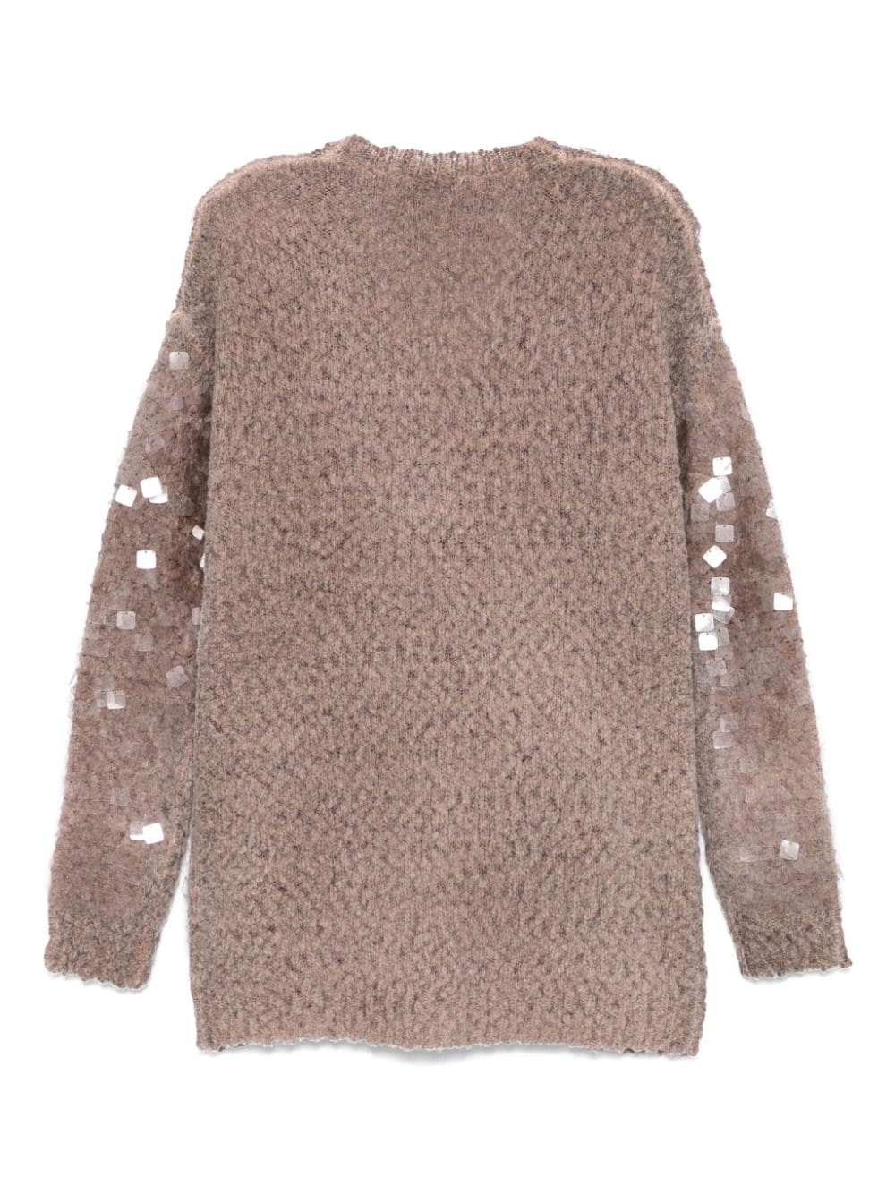 Shop Aviu Paillette-embellished Cardigan In Brown