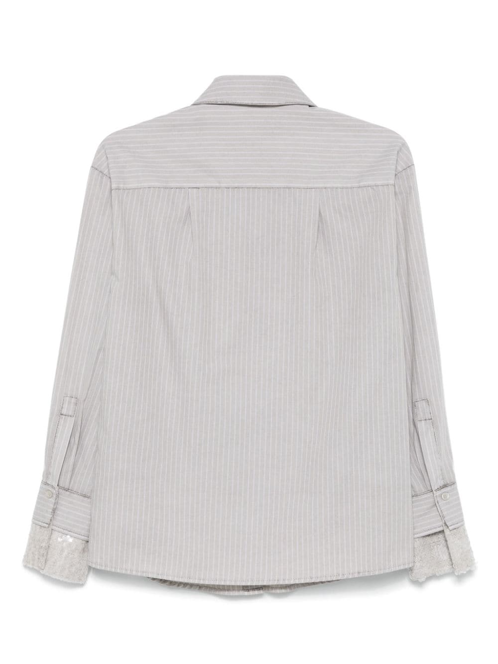 Shop Aviu Pinstriped Shirt In Grey