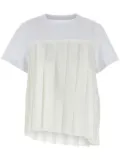 sacai pleated T-shirt - White