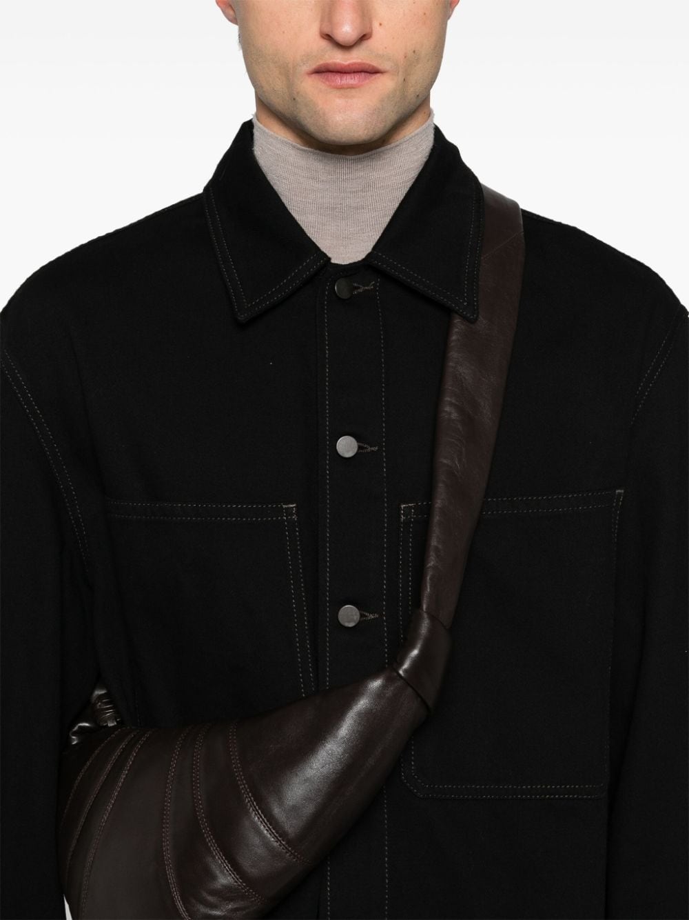 Shop Lemaire Cotton Shirt In Black