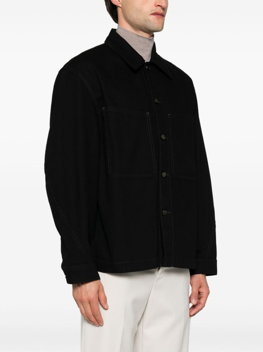 Shop Lemaire Cotton Shirt In Black