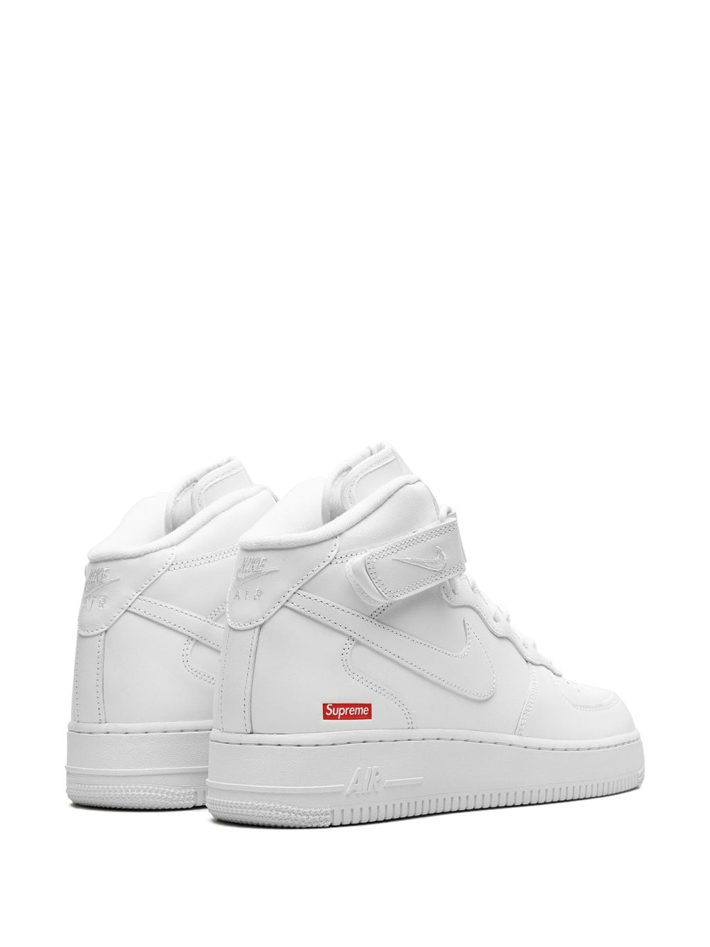 Shop Nike X Supreme Air Force 1 Mid "mini Box Logo White" Sneakers