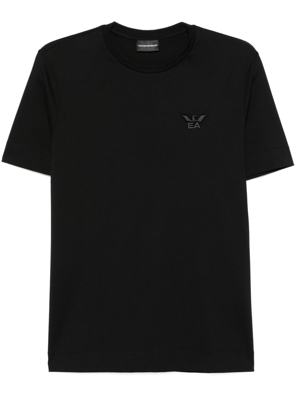 Emporio Armani logo-embroidered T-shirt - Black