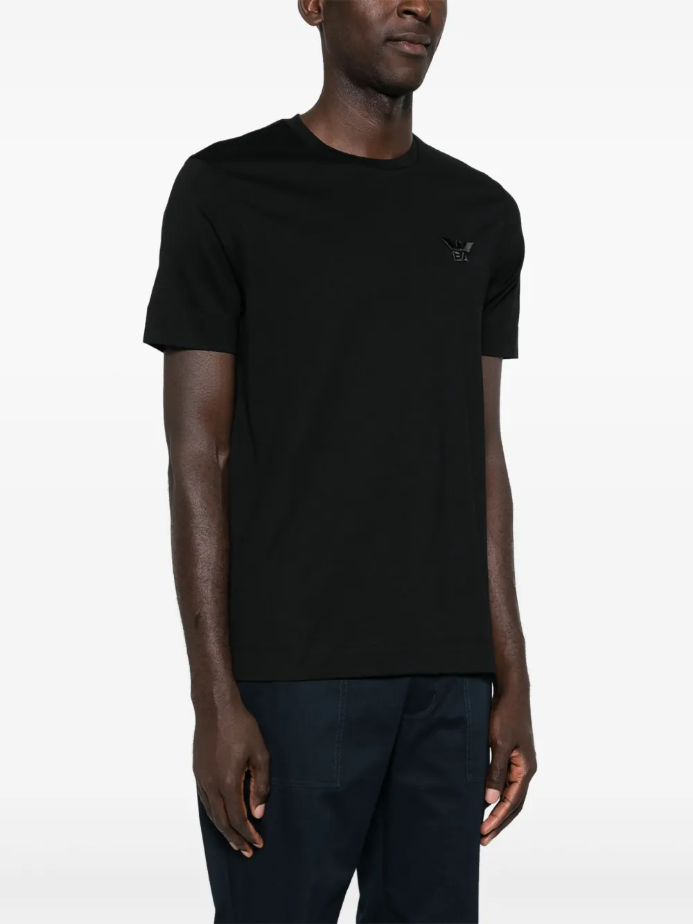 Emporio Armani T-shirt met geborduurd logo Zwart