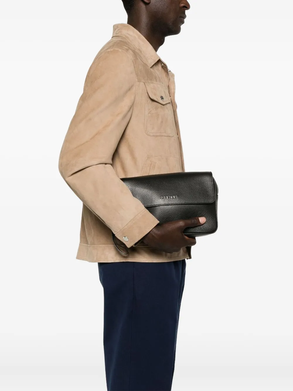 Orciani Clutch met logo - Zwart