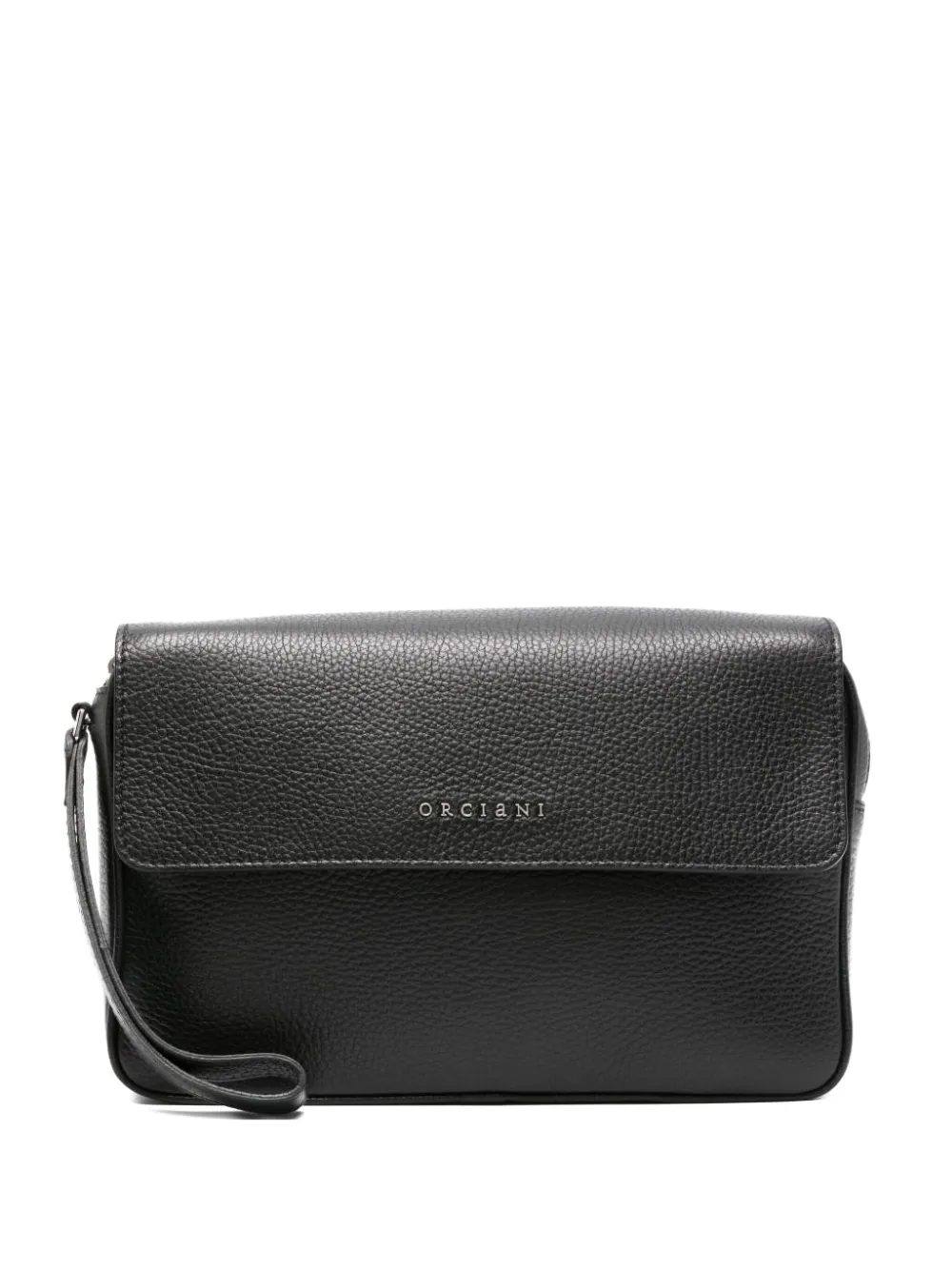 Orciani logo-lettering clutch bag | Black | Image 1