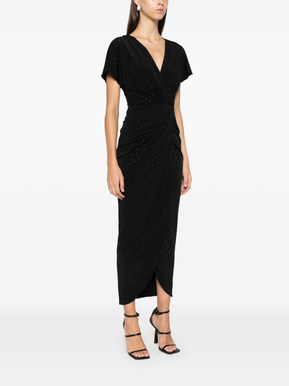 Shop Nissa Crystal-embellished Midi Dress In Black