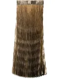 NISSA pleated midi skirt - Gold