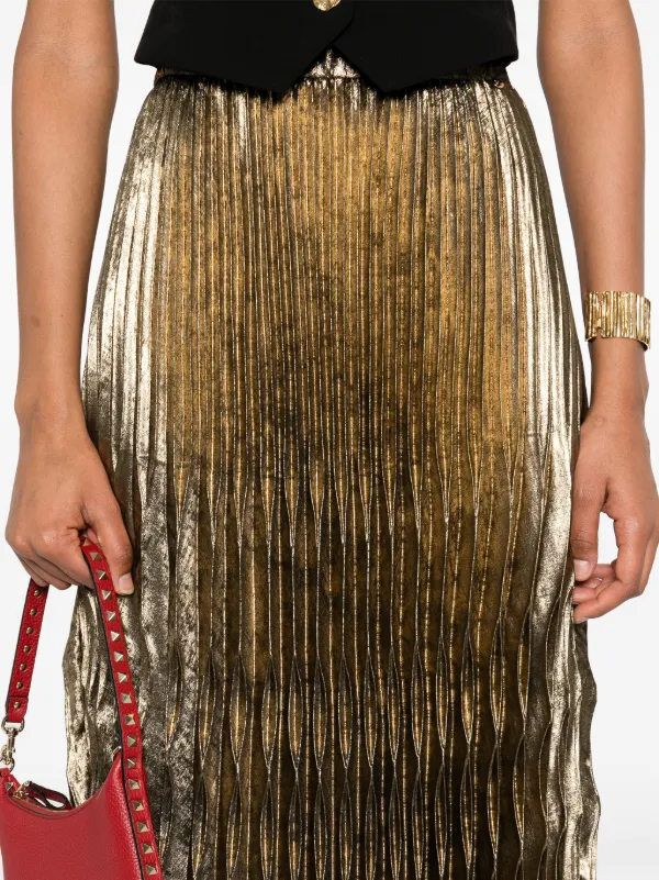 Gold pleated skirt nz hotsell