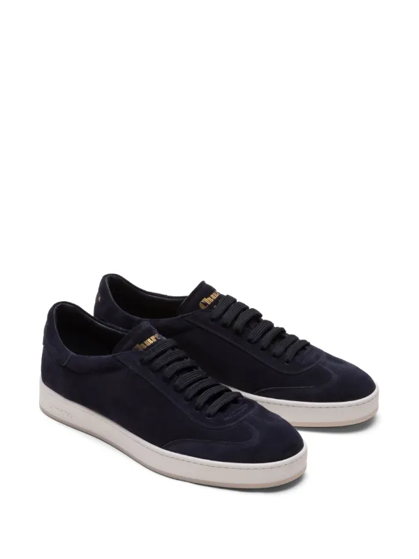 スニーカー CHURCHS NAVY BLUE SUEDE LARGS 2 SNEAKERS Church's Men's Largs 2 Soft Suede Blue Low Top Sneakers