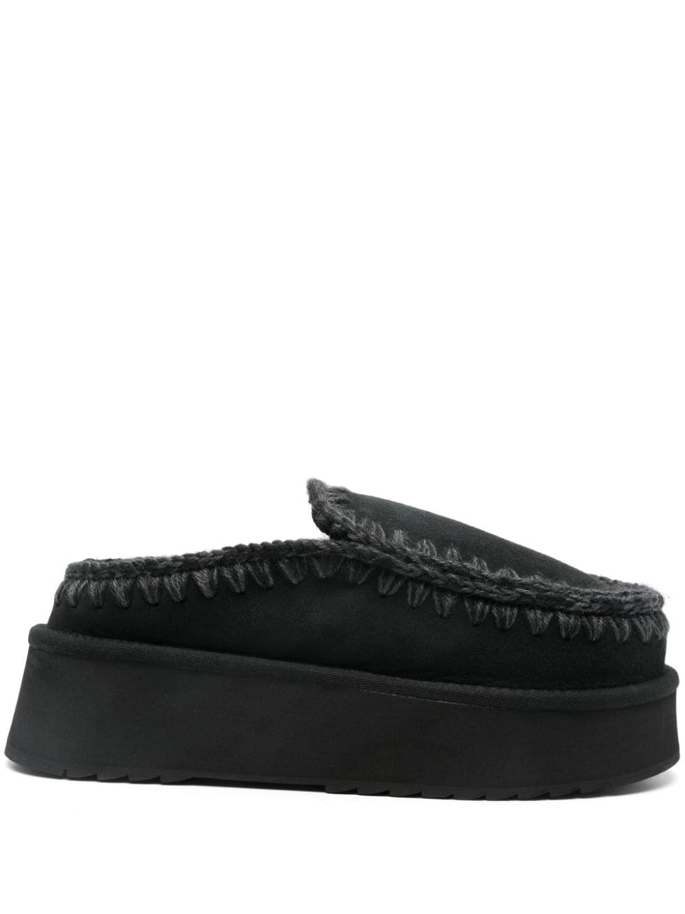 Mou Eskimo suède slippers Zwart