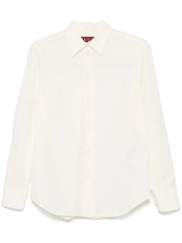 Gucci GG Silk Shirt Neutrals FARFETCH AE