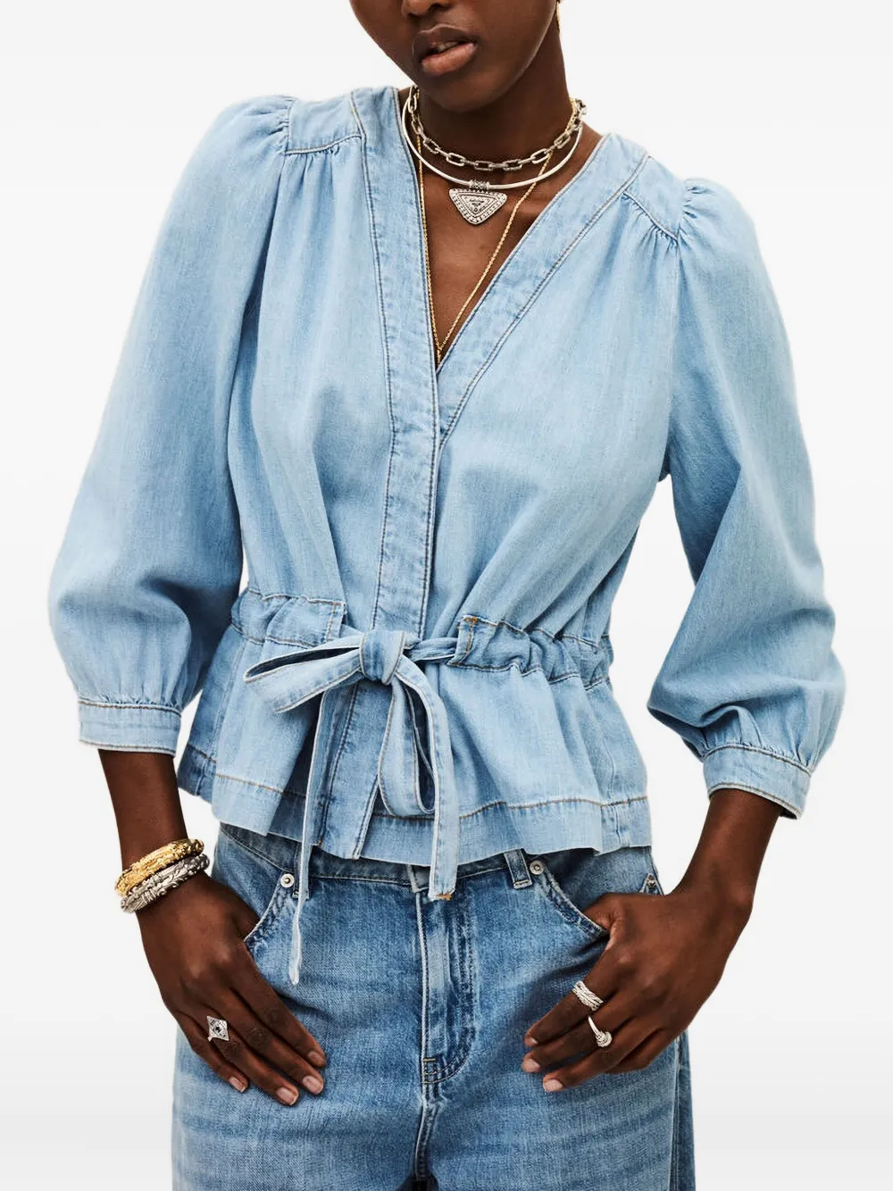 Ba&Sh Katoenen blouse Blauw