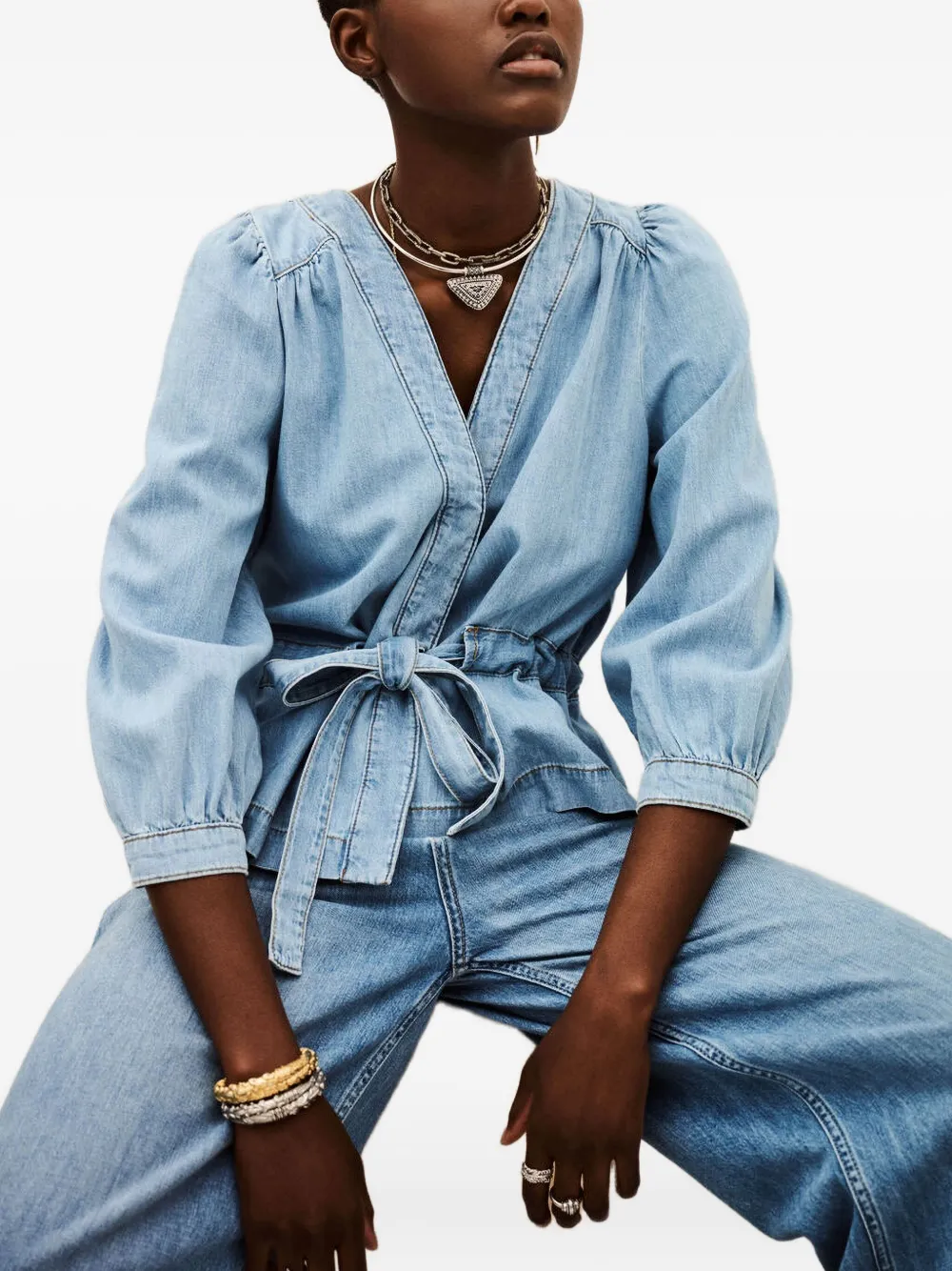 Ba&Sh Katoenen blouse Blauw