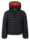 Save The Duck Kids logo-patch hooded padded jacket - Black