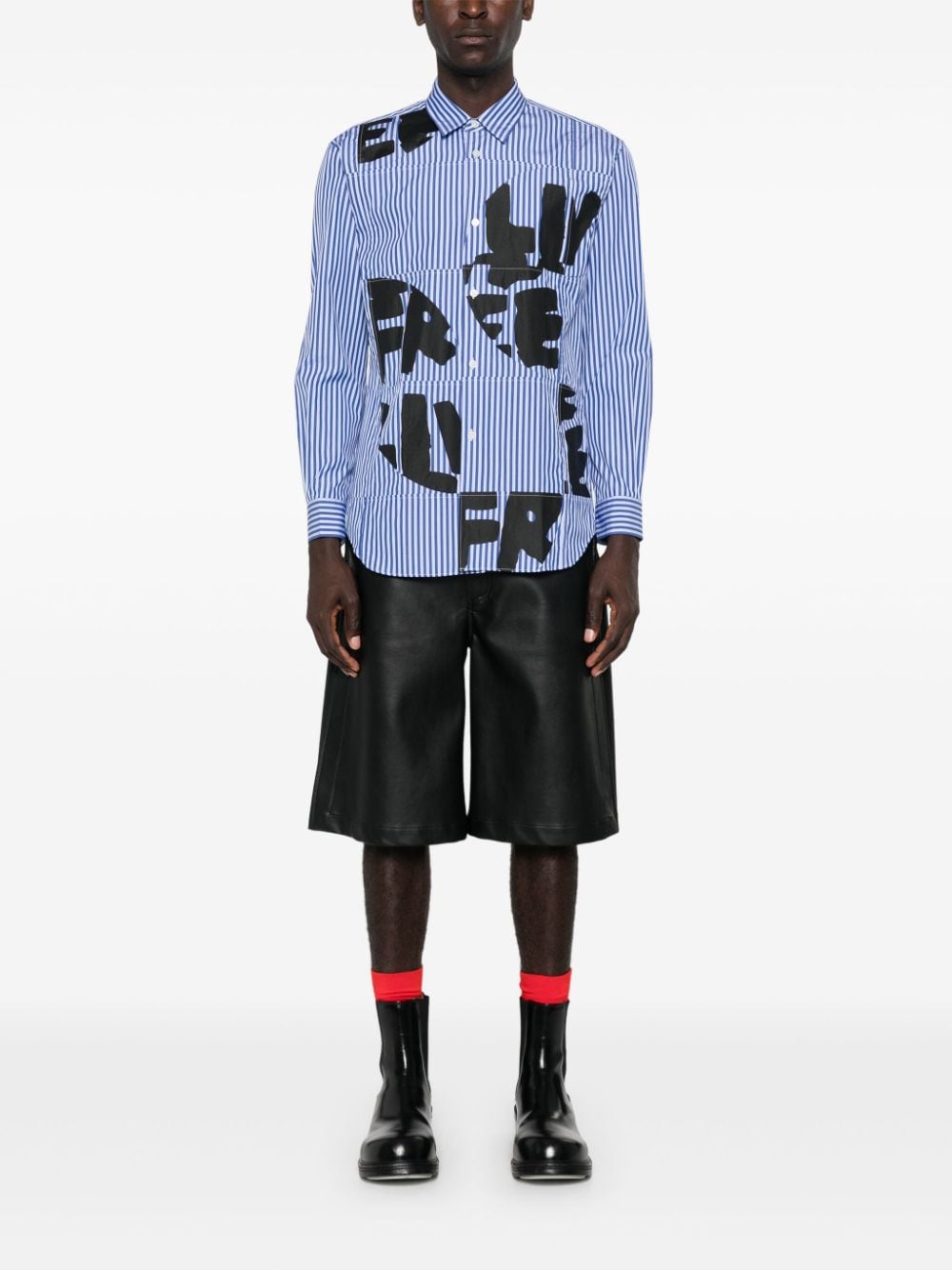 Comme Des Garçons Shirt Gestreept overhemd - Blauw