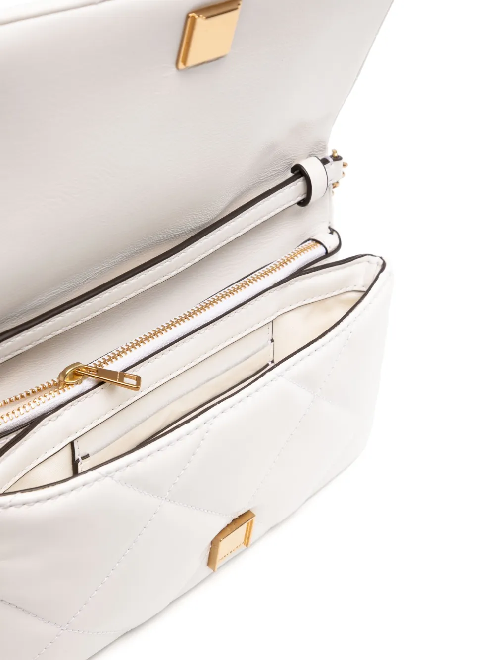 Tory Burch Kira gewatteerde crossbodytas met ketting Wit