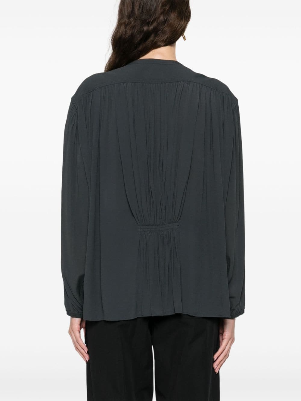 Shop Lemaire Gathered Blouse In Blue