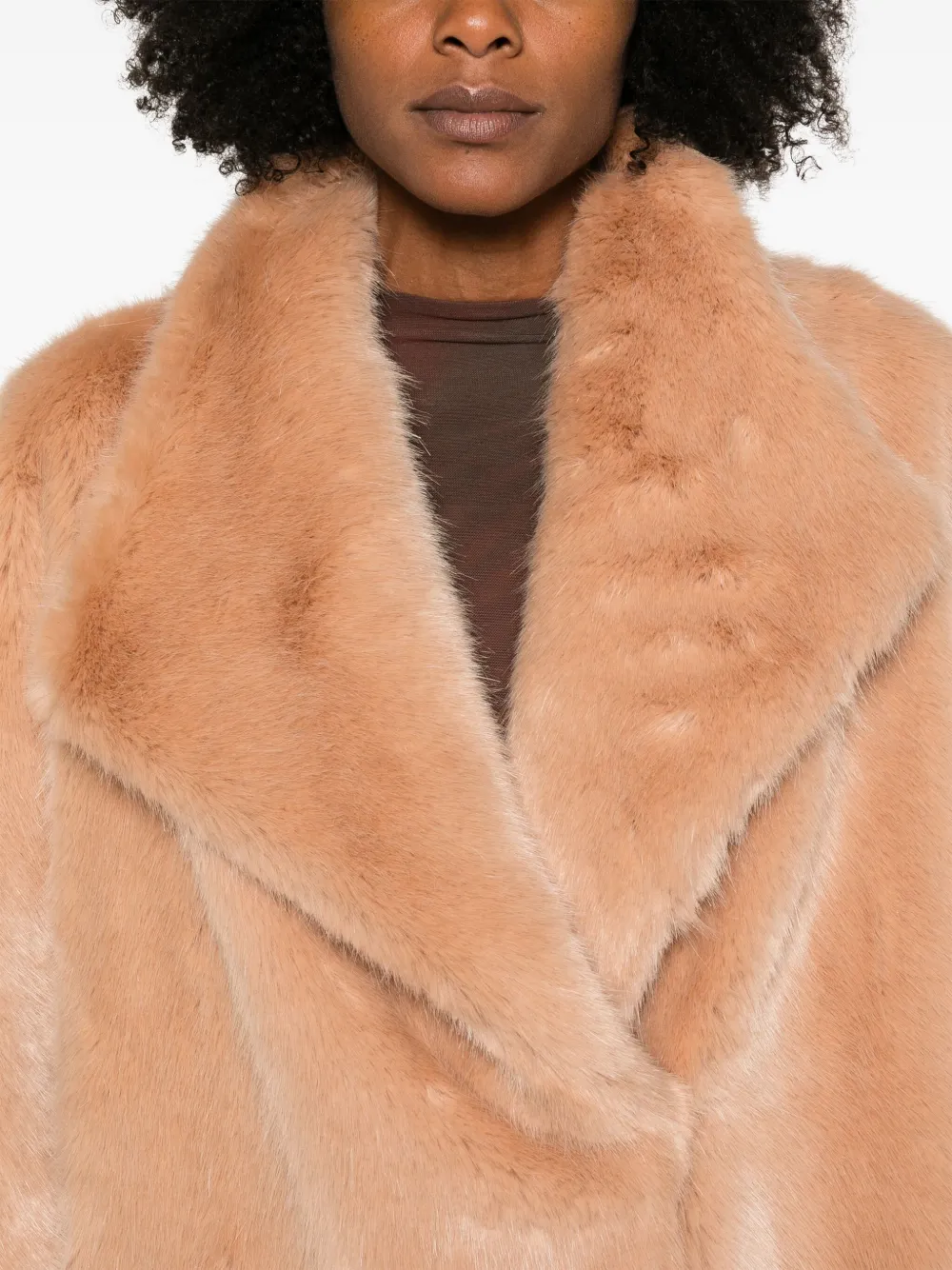 Amen Faux-fur Jacket In Neutrals