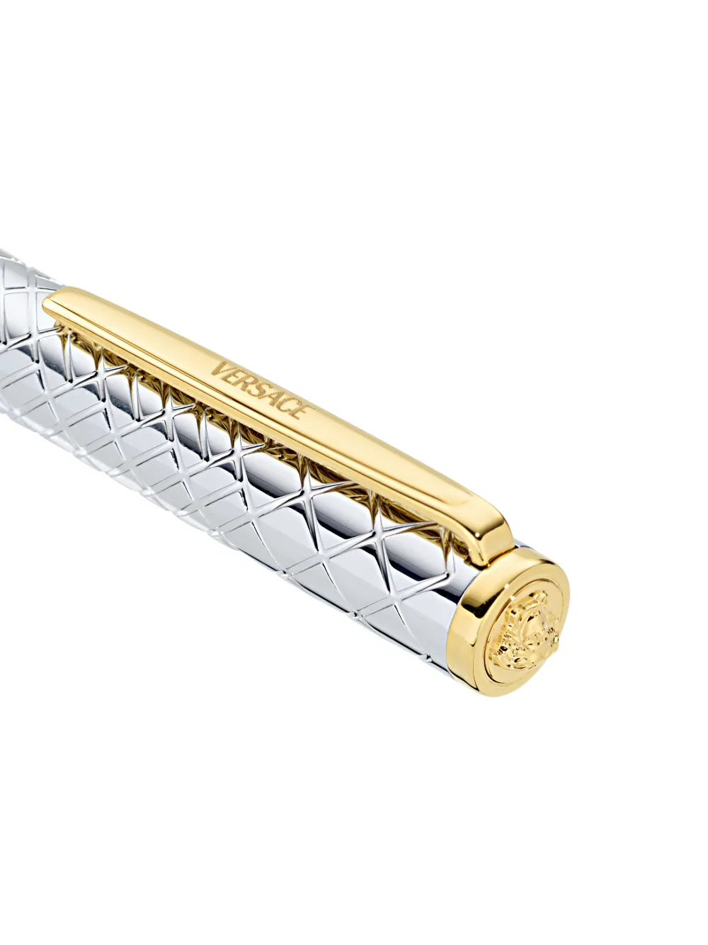 Versace logo-engraved ball point pen - Zilver