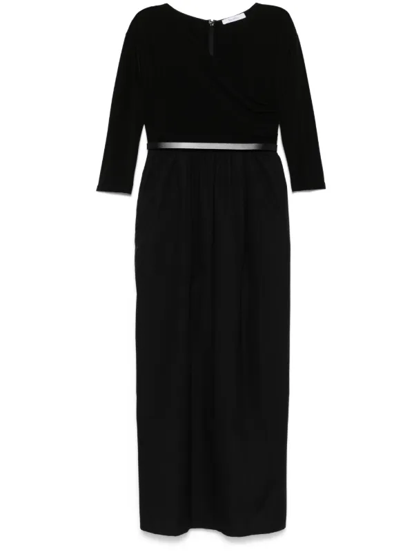 Max Mara KAISER ベルト付 七分袖 ロングドレス 2色 関税送料込 MAX MARA】EULALIA コットン シルク サテン ロング ドレス (Max