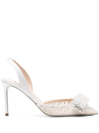 Aquazzura 85mm Melodie Slingback Pumps | White | FARFETCH