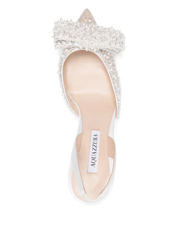 Aquazzura 85mm Melodie Slingback Pumps | White | FARFETCH
