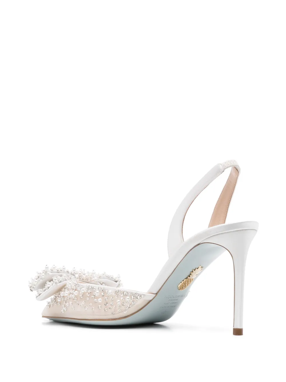 Aquazzura 85 mm Melodie slingback pumps Wit