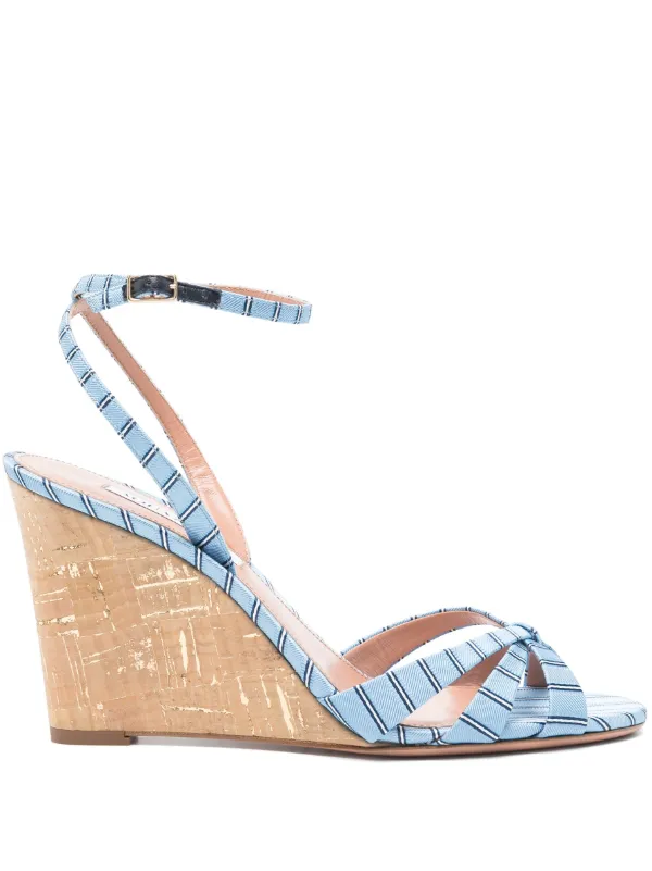 Aquazzura 85mm Tati Sandals Blue FARFETCH JO