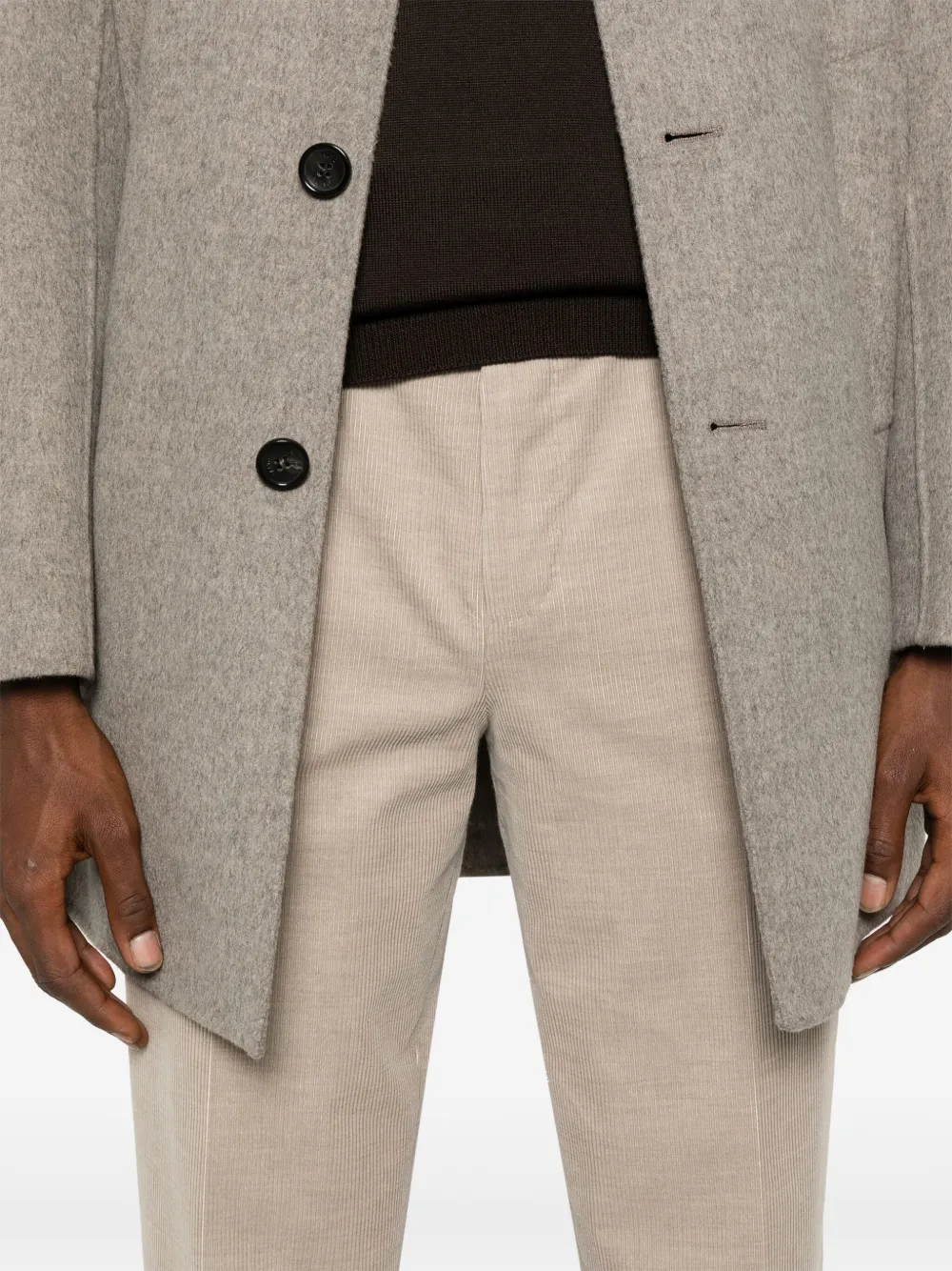 Shop Zegna Corduroy Trousers In Neutrals