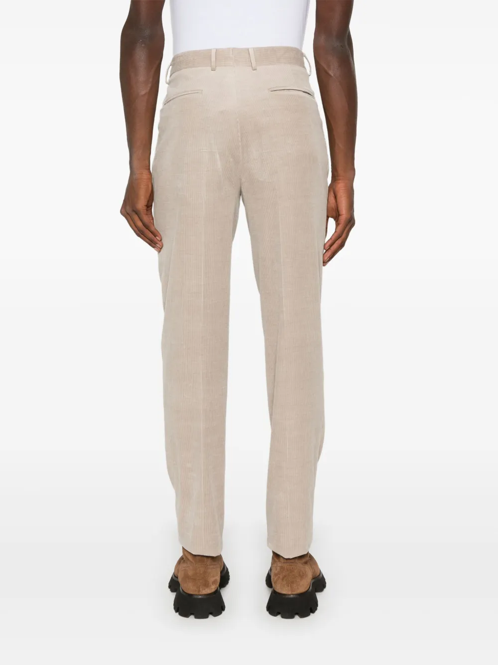 Shop Zegna Corduroy Trousers In Neutrals