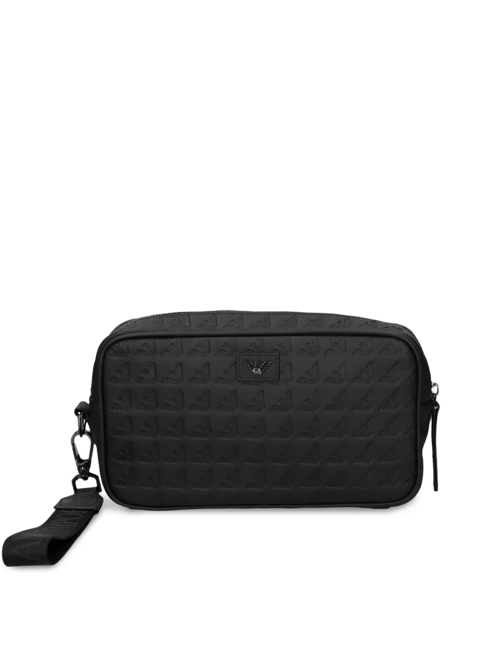 Emporio Armani debossed-logo clutch bag – Black