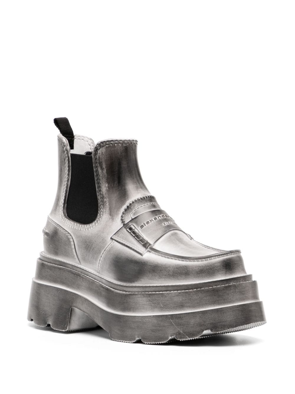 Alexander Wang Carter panelled leather ankle boots Grey