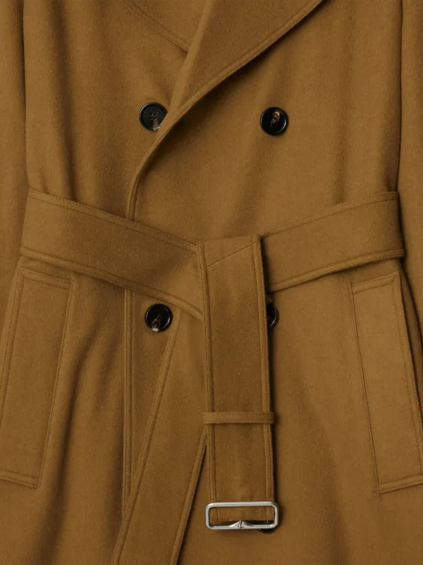Burberry Belted Cashmere Trench Coat | Brown | FARFETCH