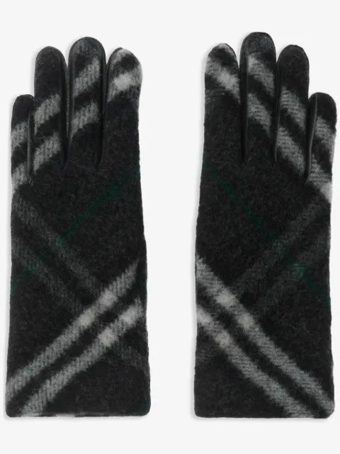 Burberry check wool gloves