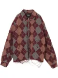 Undercover argyle wool-blend jacket - Red