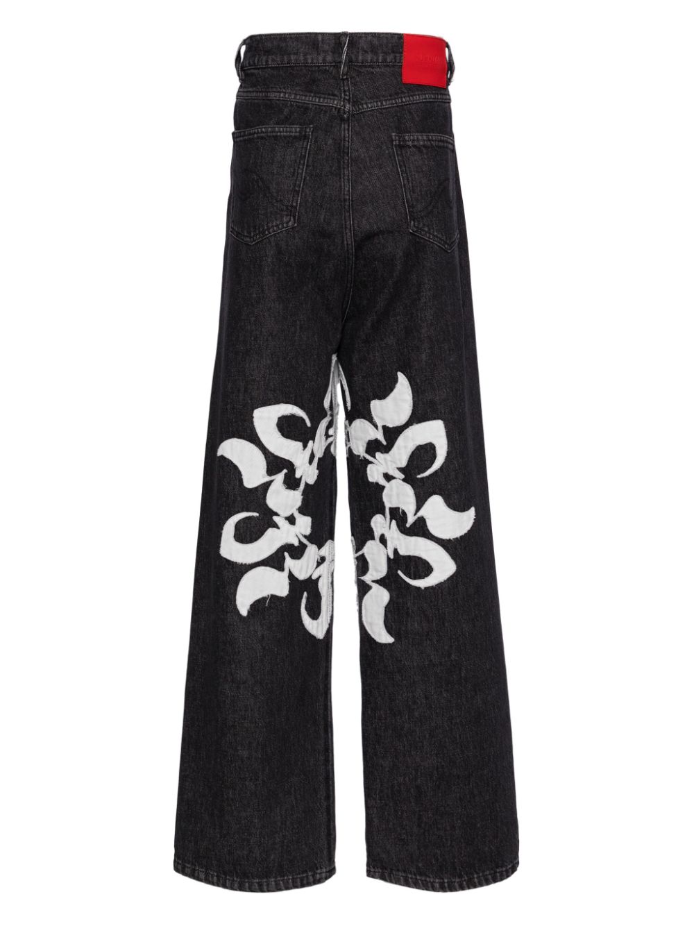 Shop Kusikohc Patchwork Cotton Jeans In Black