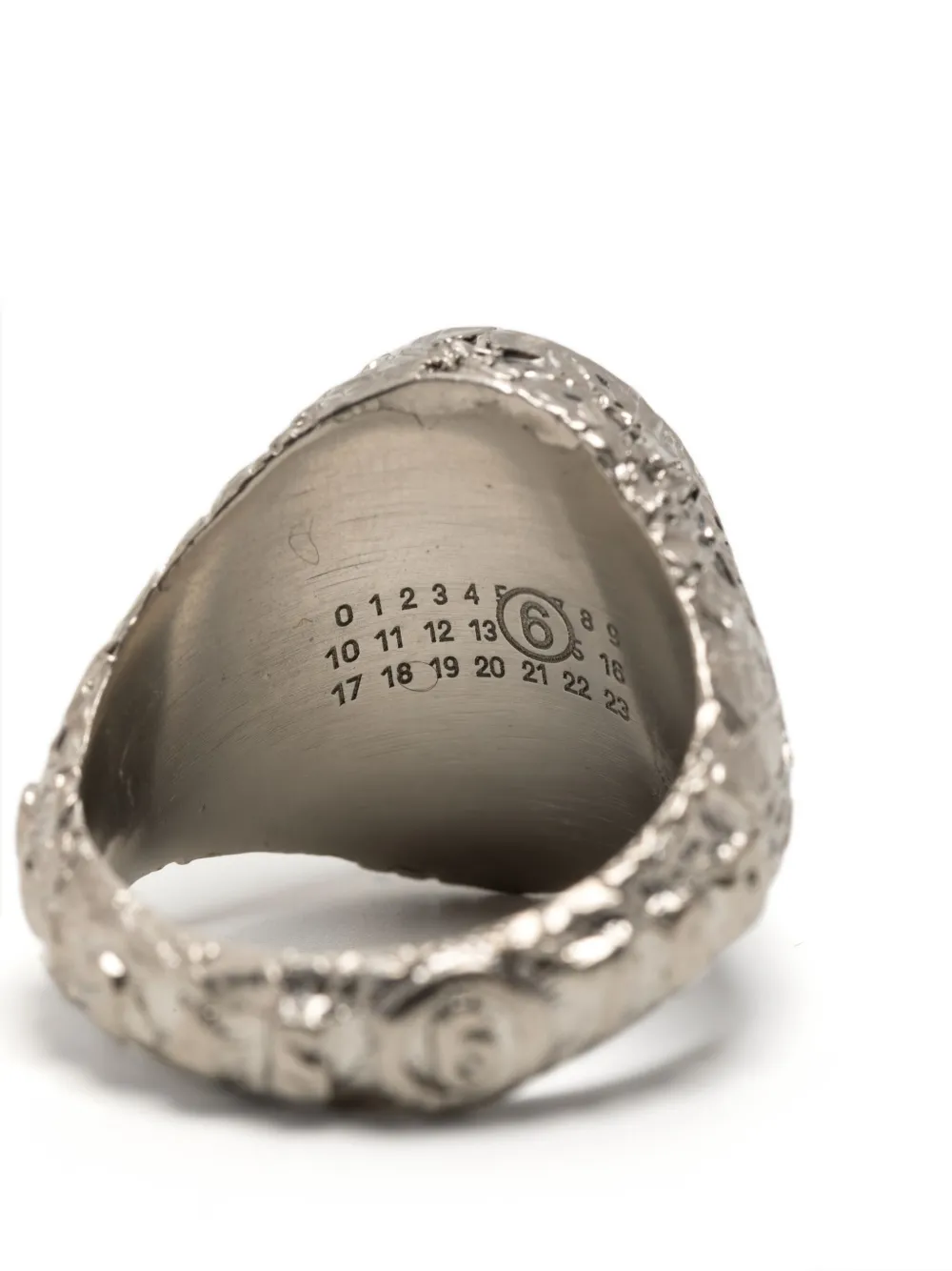 Mm6 Maison Margiela Signature Numeric Logo Ring In Silver