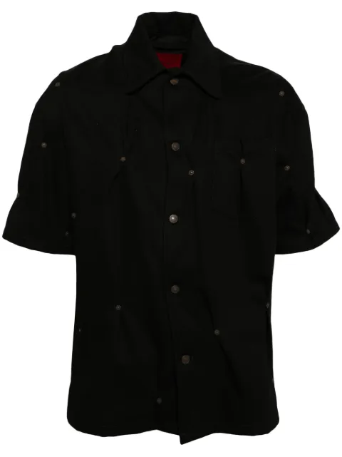 KUSIKOHC Multi-Rivet denim short sleeves shirt