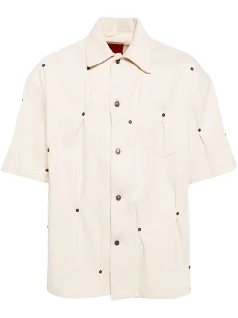 KUSIKOHC Multi-Rivet denim short sleeves shirt