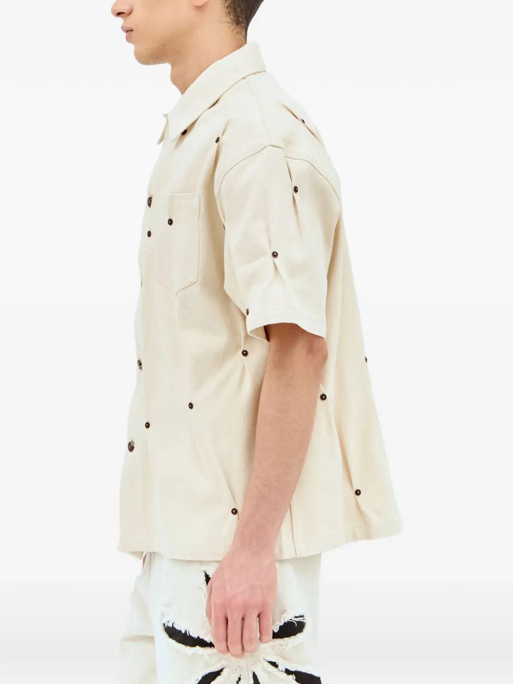  Kusikohc Multi-rivet Short-sleeves Shirt - Neutrals 