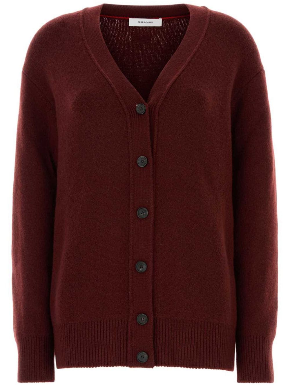 Shop Ferragamo V-neck Cardigan In Red